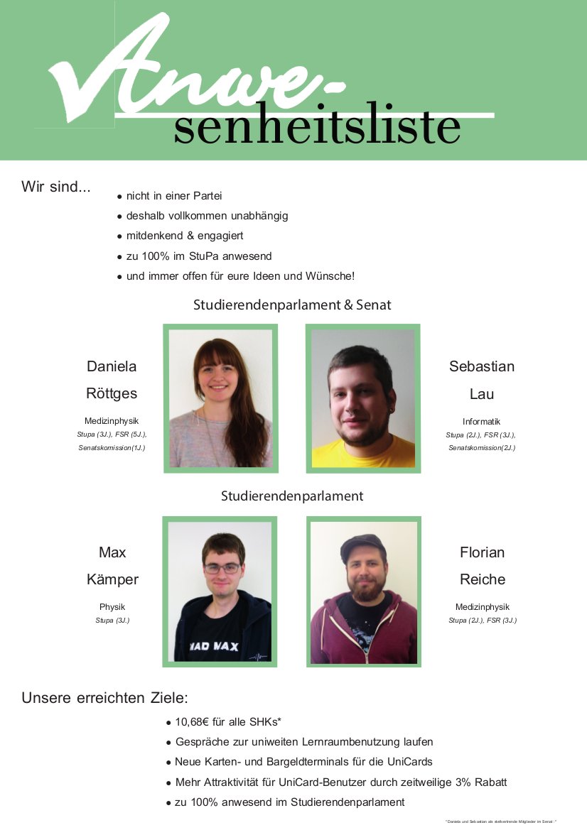 nullptrT's tweet image. Ich trete wieder für das Studierendenparlament und den Senat an. Wie immer direkt, wählernah und unparteiisch!