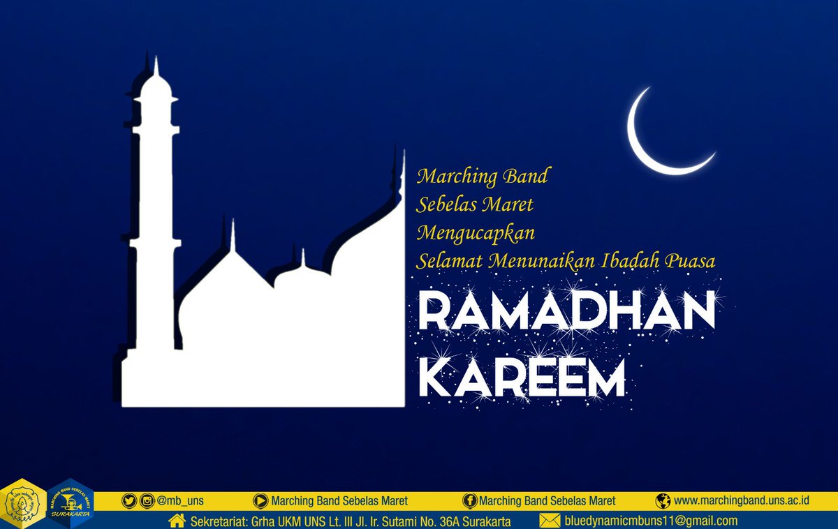 "Ramadhan Kareem"
<a href="/mb_uns/">MB Sebelas Maret</a> mengucapkan Selamat menunaikan ibadah puasa bagi yang menjalankan.