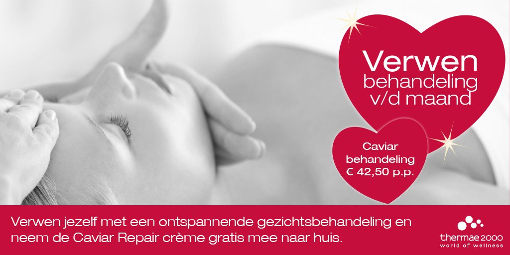 Verwenbehandeling v/d maand: caviar #gezichtsbehandeling incl. #gratis Caviar repair crème t.w.v. € 39,95 #relax