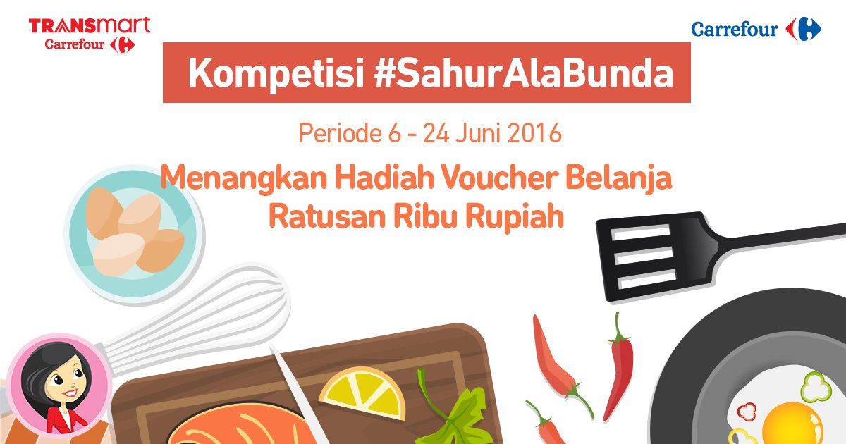 BundaCarrefour's tweet photo. Yuk berbagi resep #SahurAlaBunda &amp; dptkan voucher belanja ratusan ribu rupiah!
Info lengkap https://t.co/4B3gng70ki https://t.co/6H9XuMTKTe