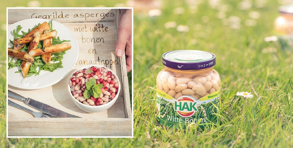 Granaatappel, asperges én witte bonen erbij! Bekijk het recept van <a href="/Voedzaamensnel/">Voedzaam & Snel</a> op voedzaamensnel.nl/hoofdgerecht/g…