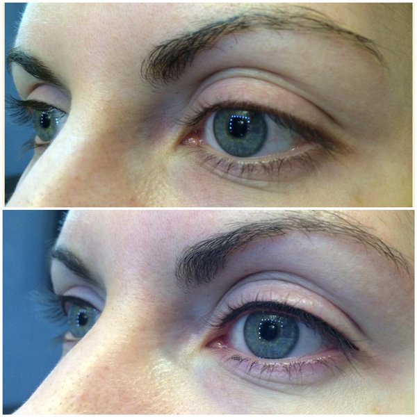 Before and after transformation of semi permanent eyeliner! #semipermanentmakeup #eyeliner #makeup #dubai #beauty