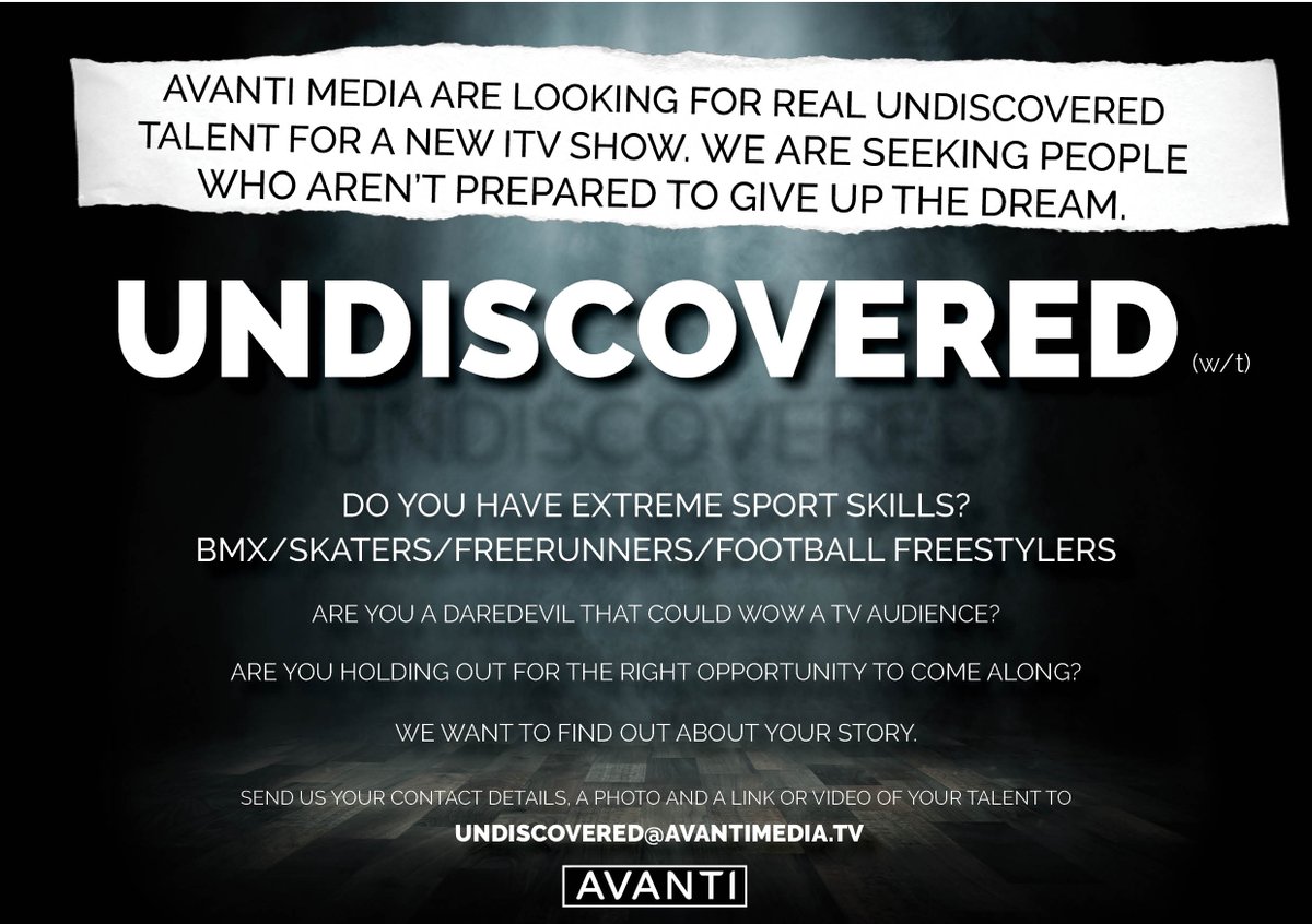 Talent_Undiscov's tweet photo. @TheFreestylers_ PLS RT @Talent_Undiscov are LF the next #Undiscovered UK #FOOTBALLFREESTYLER for a new ITV show. https://t.co/P4AO7AA3Dz