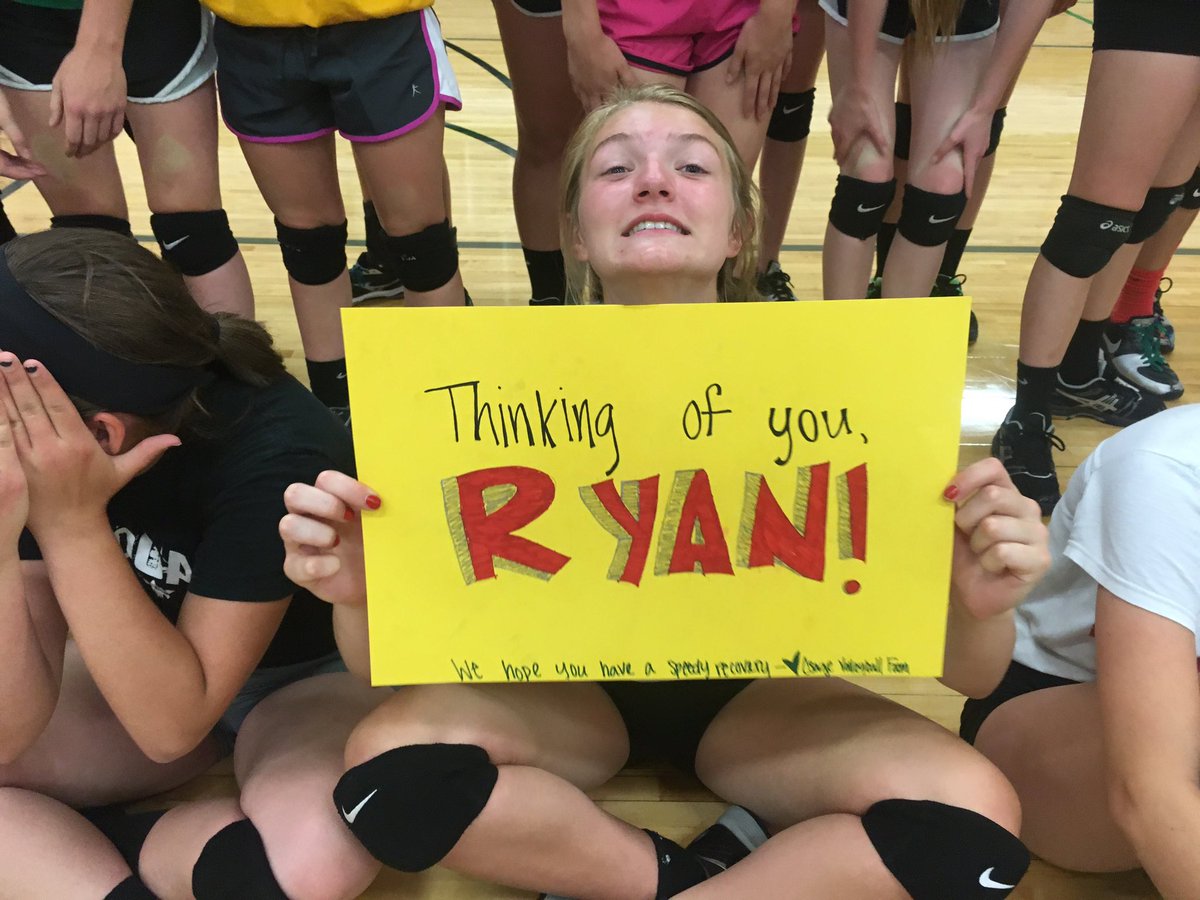 OsageVolleyball's tweet photo. Thinking of Ryan Hemann today as he has surgery! πππ RT to show your support! #RunningWithRyan https://t.co/QzqkJHmt5g
