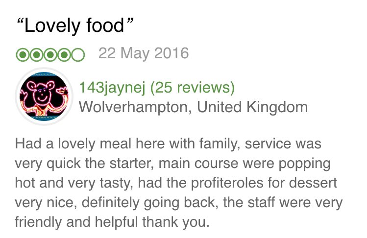 Lovely review on Trip Advisor smashing it again team, congratulations! #sugm <a href="/seanquirke1888/">Sean Quirke</a>