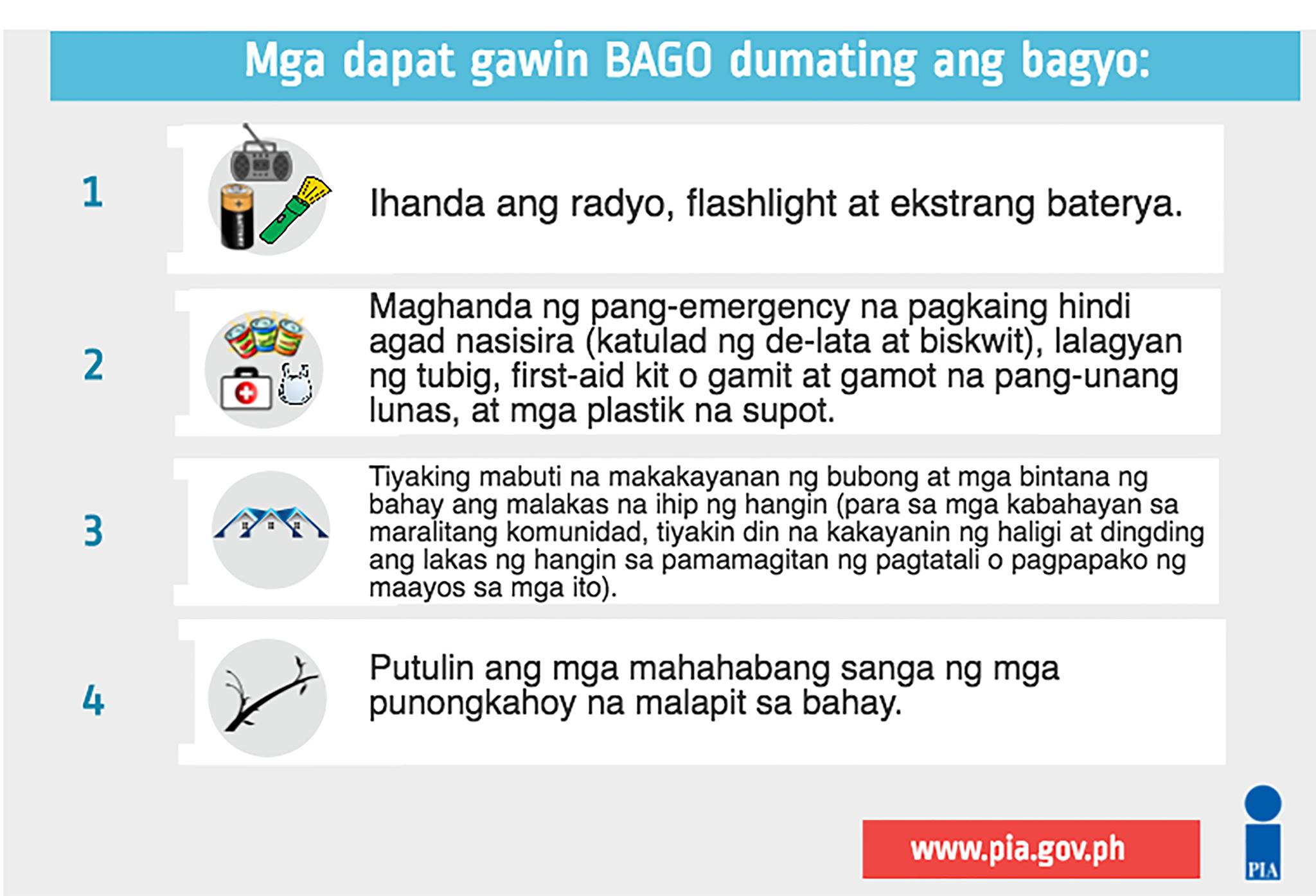 Mga Dapat Gawin At Ihanda Bago Ang Bagyo