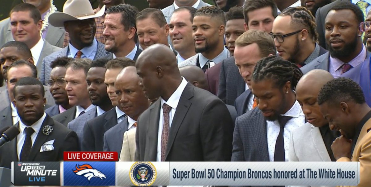 We're live from the @WhiteHouse where the @Broncos (AKA #SB50 Champs) will be honored by @Potus!
