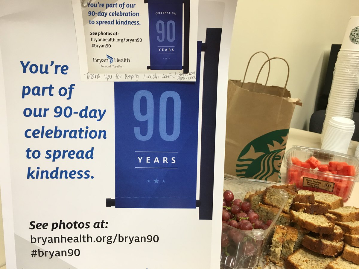 Lincoln_Police's tweet photo. Thank you @Bryan_Health for making us a part of your 90 day celebration! Best coffeecake EVER! #bryan90 https://t.co/6KGCOq0YLP
