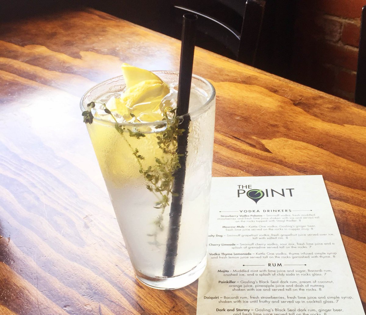 KcPoint's tweet photo. Mondays call for #cocktails. Try our Vodka Thyme Lemonade, wonderfully refreshing on a hot day like today. #kcmo https://t.co/znYrplwKjK