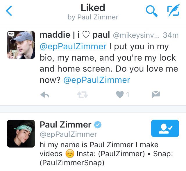 LieToMaddie's tweet photo. blessed 😇 @epPaulZimmer https://t.co/y4r1u2ZQkX