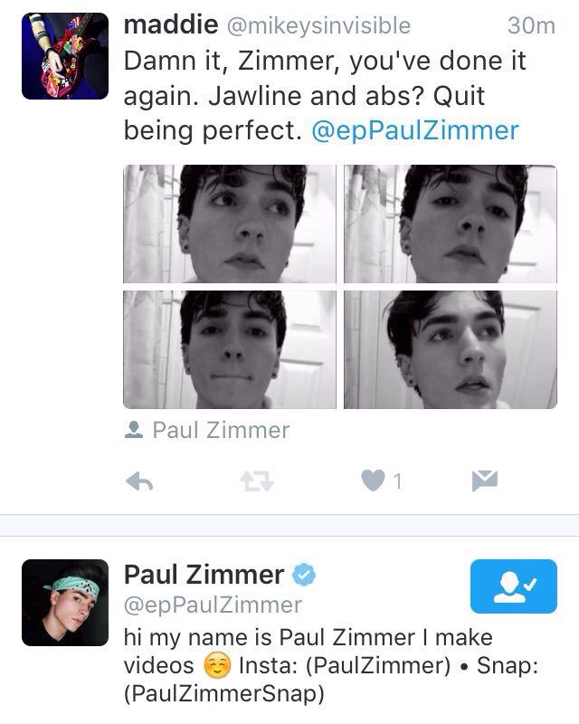 LieToMaddie's tweet photo. blessed 😇 @epPaulZimmer https://t.co/y4r1u2ZQkX