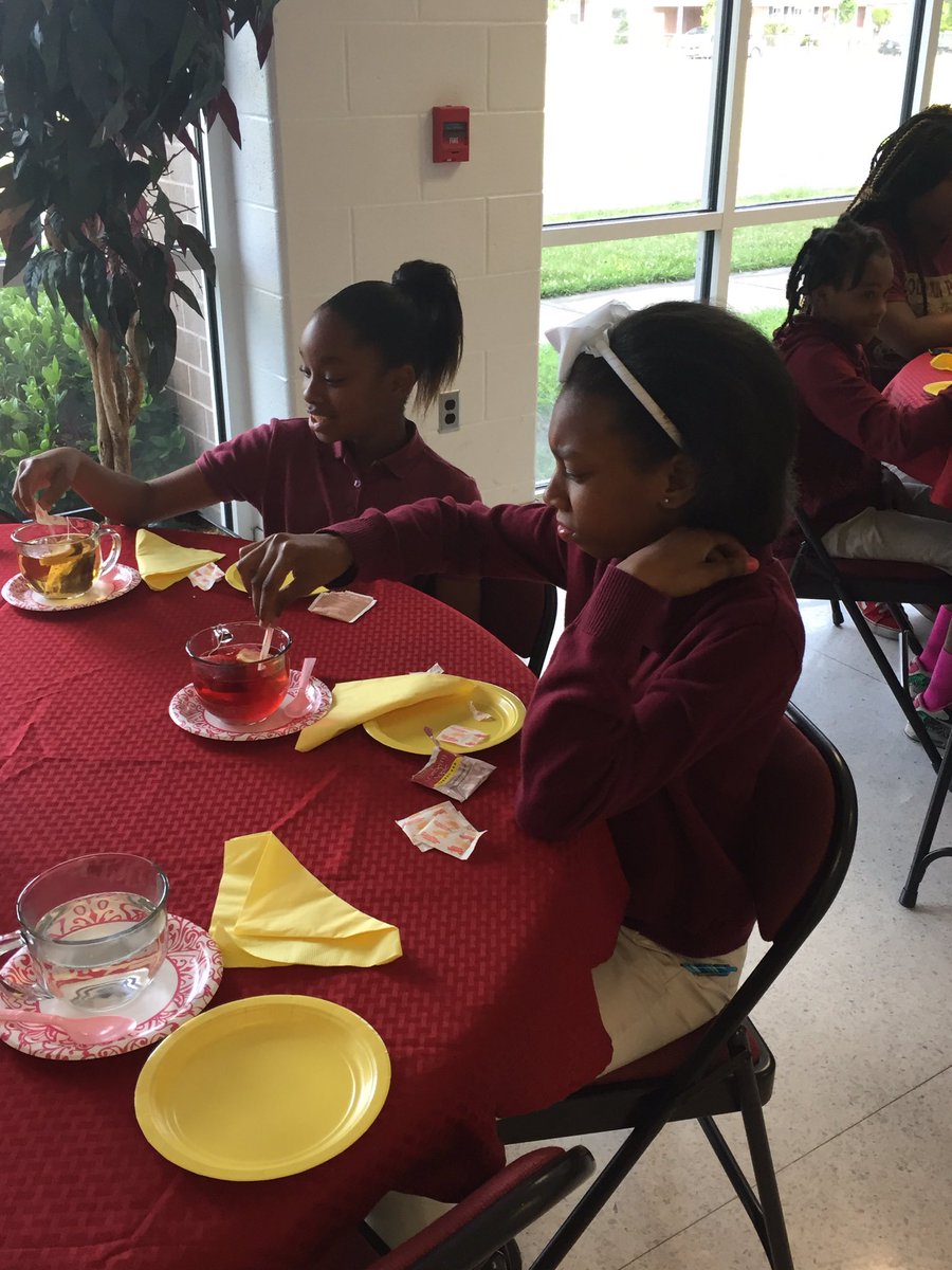 CPESCougars's tweet photo. Coleman Place "Girls with Dreams" have a tea party with Iisha Scott of WVEC-13 https://t.co/lv9PDDBRu7