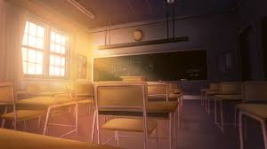 Empty Anime Classroom in Sunset Scene Graphic by MeiMei10 · Creative Fabrica