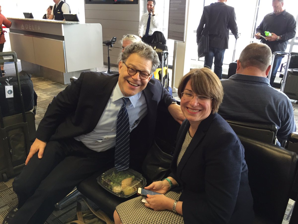 markphines's tweet photo. @alfranken &amp; @amyklobuchar thanks for letting me snap a pic at the airport. Happy to be represented by you both. https://t.co/n3uqC614XX