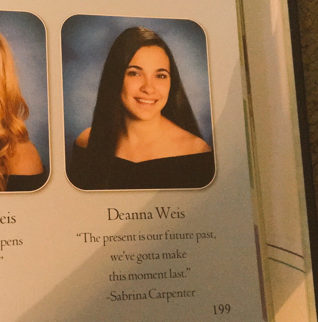 My senior quotes was a part of @SabrinaAnnLynn song Right Now. It has such  a powerful meaning of life., image size:1038x1051