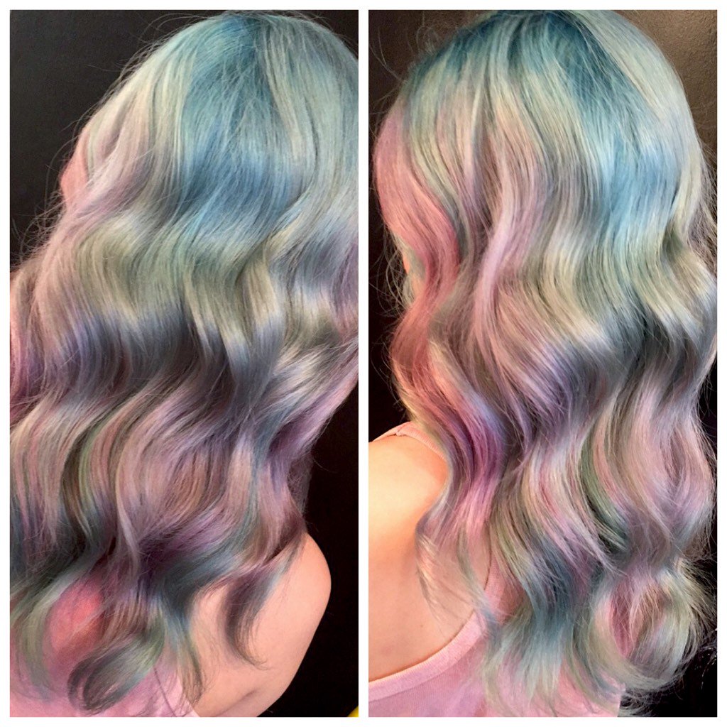nelias06's tweet photo. Mermaid/unicorn #pastel #HairbrainedME @HairbrainedME #colour #pravana #pinkhair #bluehair https://t.co/42jhh3vFkW