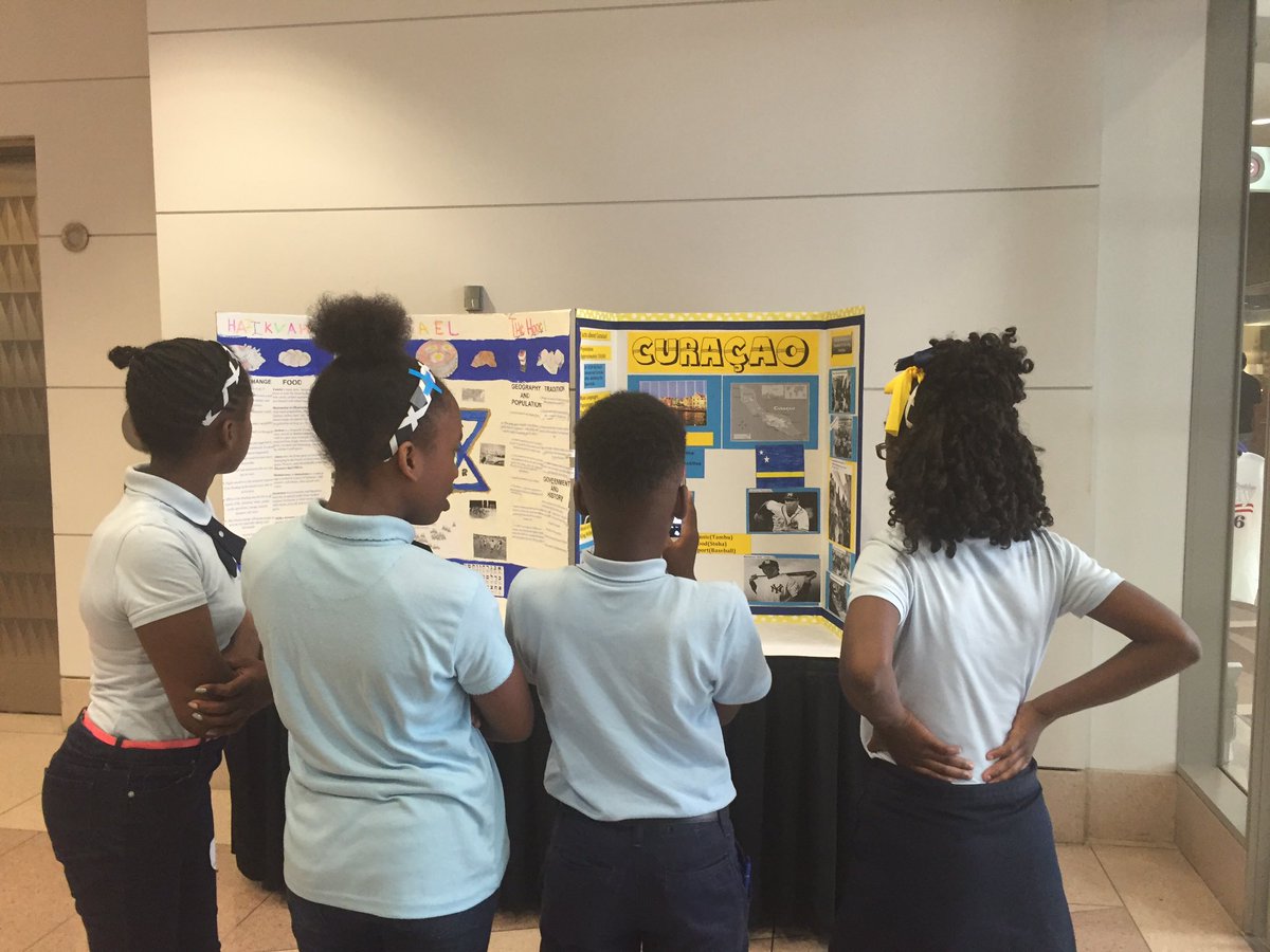 DCGlobalEd's tweet photo. Our #GarfieldES @EmbassyAdoption students admire their climate change poster work #miniUN https://t.co/DfooHDaZ1X