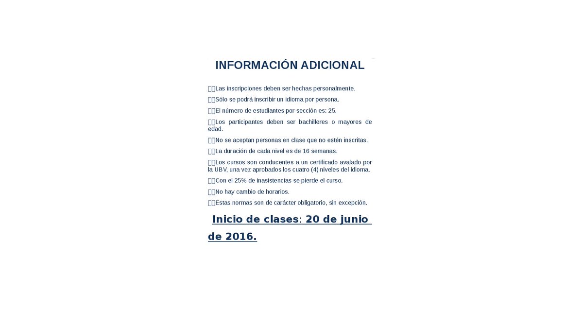 IdiomasUBV's tweet photo. información de interés para el proceso de inscripción. https://t.co/9agXIGQXBg