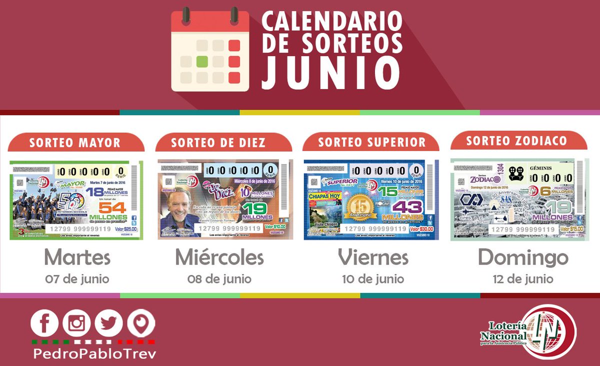 PedroPabloTrev's tweet photo. ¿Ya tienen sus cachitos para esta semana? Les comparto el #CalendarioDeSorteos q tendremos en @lotenal¡Mucha Suerte! https://t.co/75EnhdDAq4