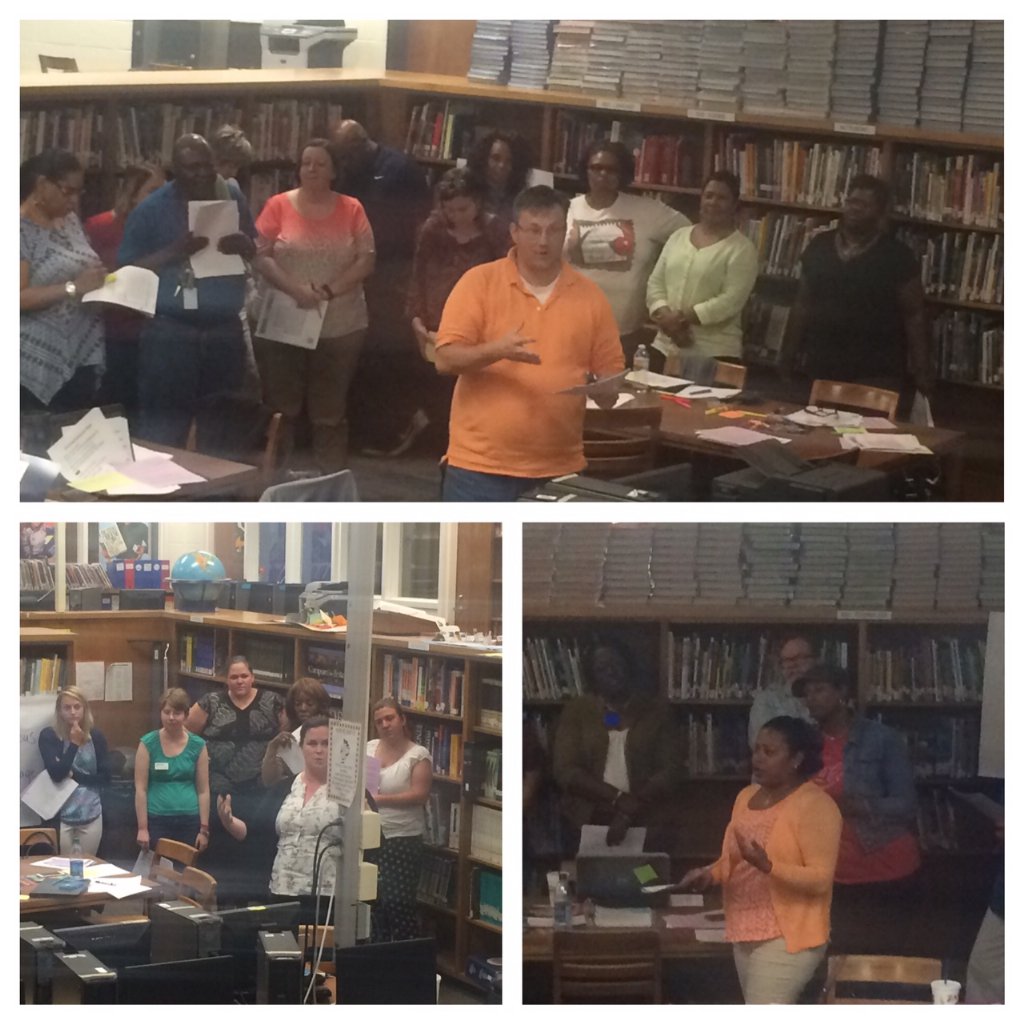 RockdaleSchools's tweet image. Teachers participate in a four corners debate #dothedbq #dbqproject #gettinganedge @gadoeela