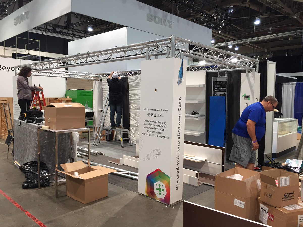 colorbeam_na's tweet photo. Our booth is coming along #InfoComm16 https://t.co/ZTN08IZ0IT