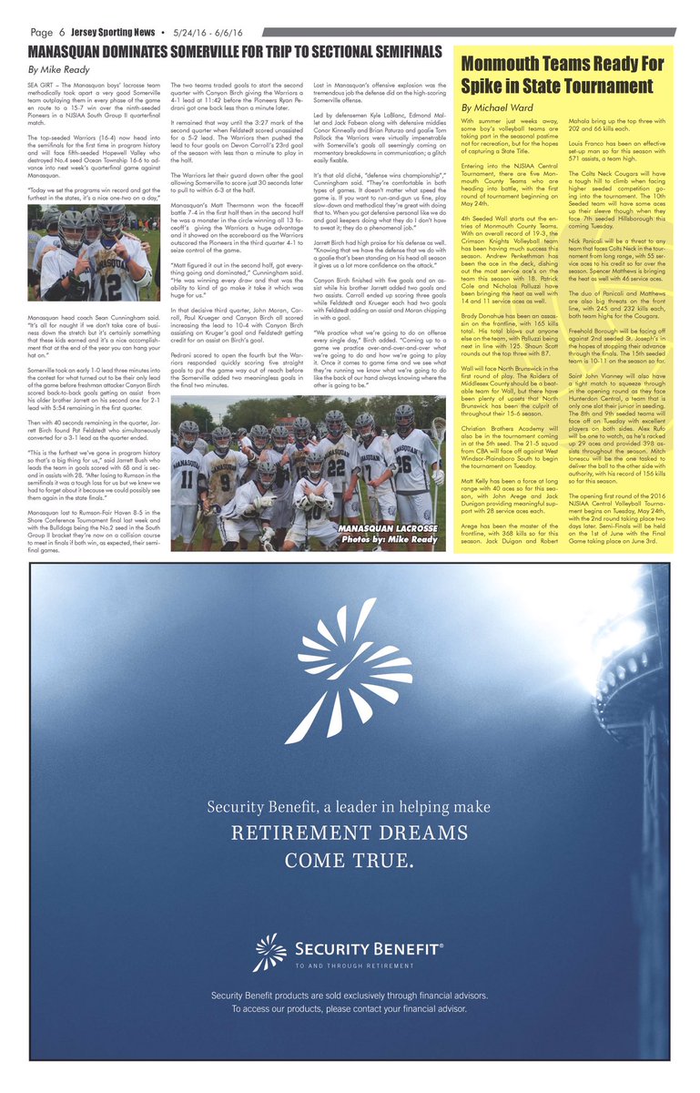 In our #ServeItWinIt issue we preview Monmouth County Volleyball teams entering the NJSIAA &amp; feature Squan Boys Lax!