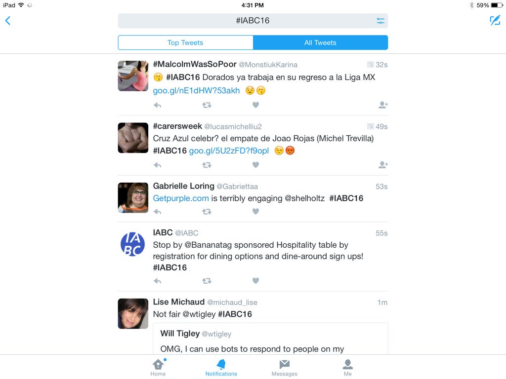 wtigley's tweet photo. Uh oh... Are the Bots about to attack #IABC16 like they did at #d2l2016?? https://t.co/gERMfmFg1L