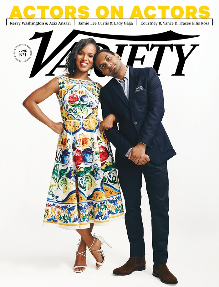 debrabirnbaum's tweet photo. First Look: @kerrywashington and @azizansari on 1 of our 3 @Variety #ActorsonActors covers, out tomorrow. https://t.co/rR6gp18vqC