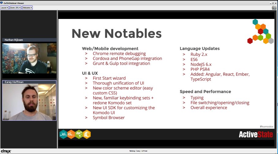 komodoide's tweet image. What's new in #komodox? #chromedebugging #buildintegration #newUI #phonegap #grunt Webinar recording, coming soon!