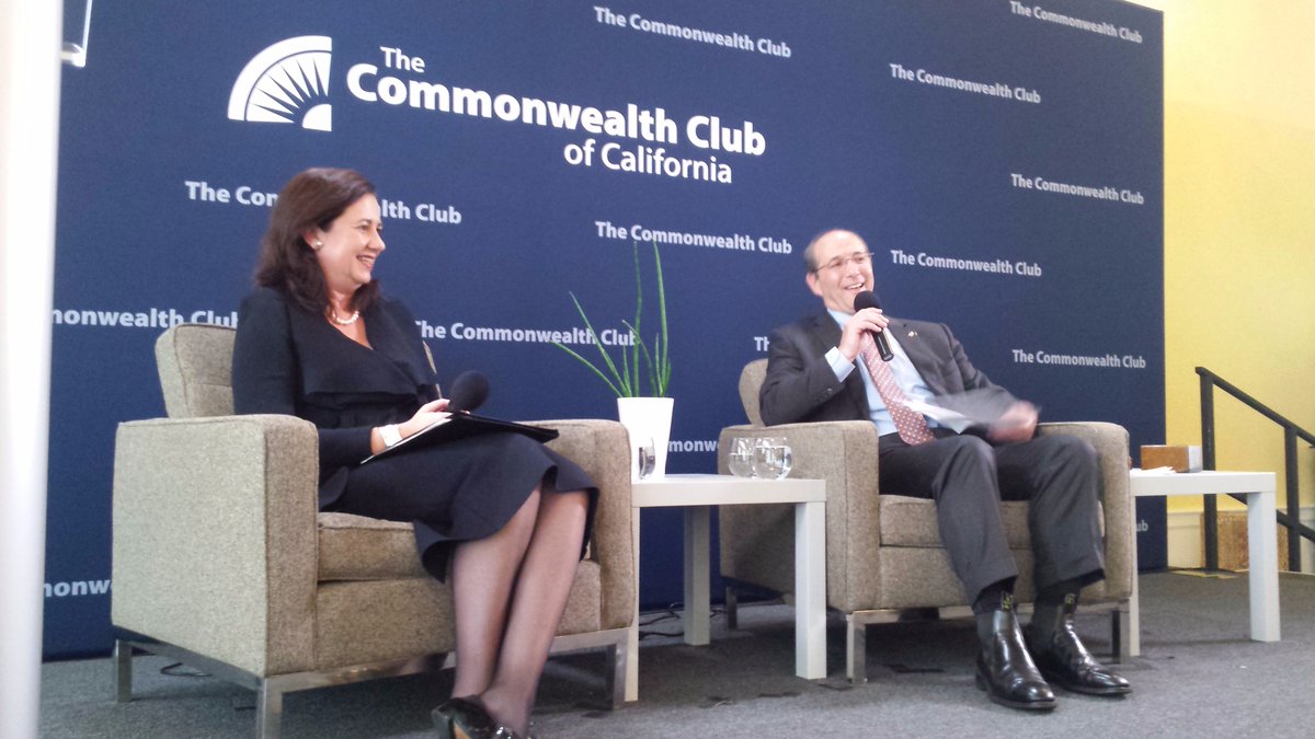 LSQld's tweet photo. #100qlders QLD Premier @AnnastaciaMP talks QLD Innovation at the prestigious Commonwealth Club of California #BIO16 https://t.co/M1SHOAW2Ni