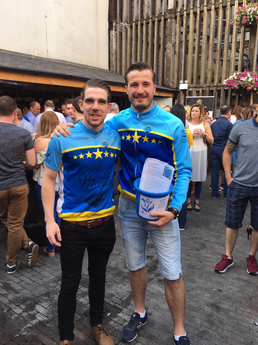 kirker4's tweet photo. BJ O'Neill and I,collecting money for the raffle at the #BBQBelfast for @miles4matty2016 at the Dirty Onion tonight https://t.co/BG61JqXDEp