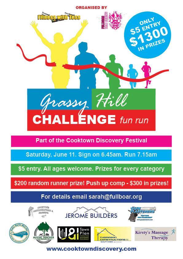 discoveryfest16's tweet photo. Do your own #runningmanchallenge up @CooktownTNQ's #GrassyHill in the #Festival #funrun June 11. @KIKFM @hotfm976 https://t.co/RcBCTgZxb7