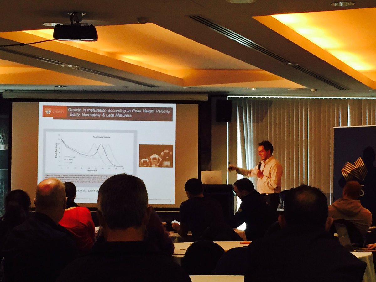 KableKelleway's tweet photo. Dr Steven Cobley talking about biological maturation including early, neutral & late developers #AISWinningPathways https://t.co/WsB9Cx94Vf