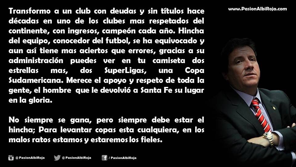 ...Para levantar copas están todos o está cualquiera, pero para levantar al equipo...