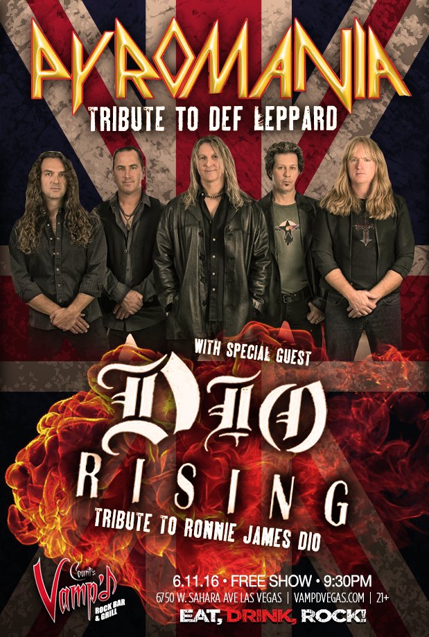 VampdVegas's tweet photo. #TributePalooza #FREE @VampdVegas #Friday @generationidol #OneWildeNight! #Saturday @PYROMANIA_Band @DioRising! https://t.co/WGrjR3wqov