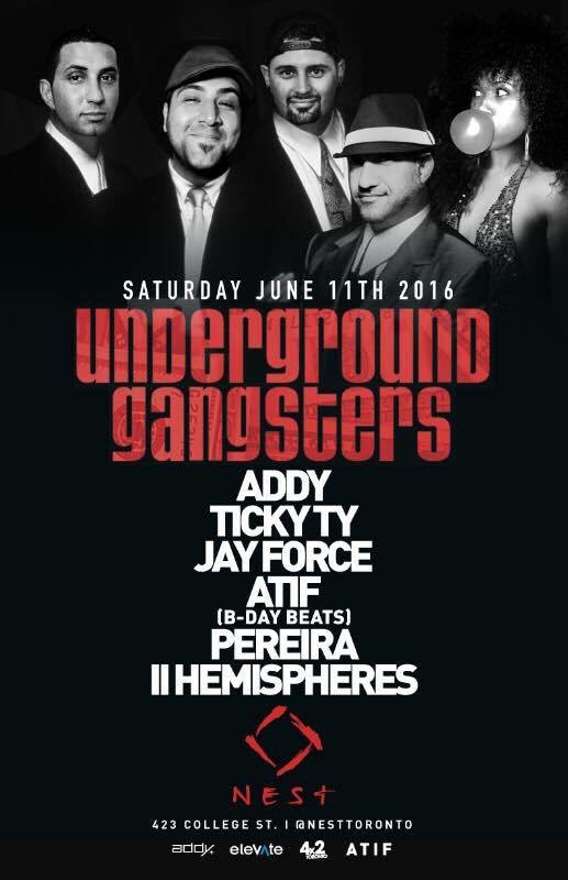 NestToronto's tweet photo. Saturday June 11th The Gangsters are out in force at Nest!! RSVP: https://t.co/lMGc3ZSxeO #NestTO #NestVibe #Toronto https://t.co/vVlHUduUrV