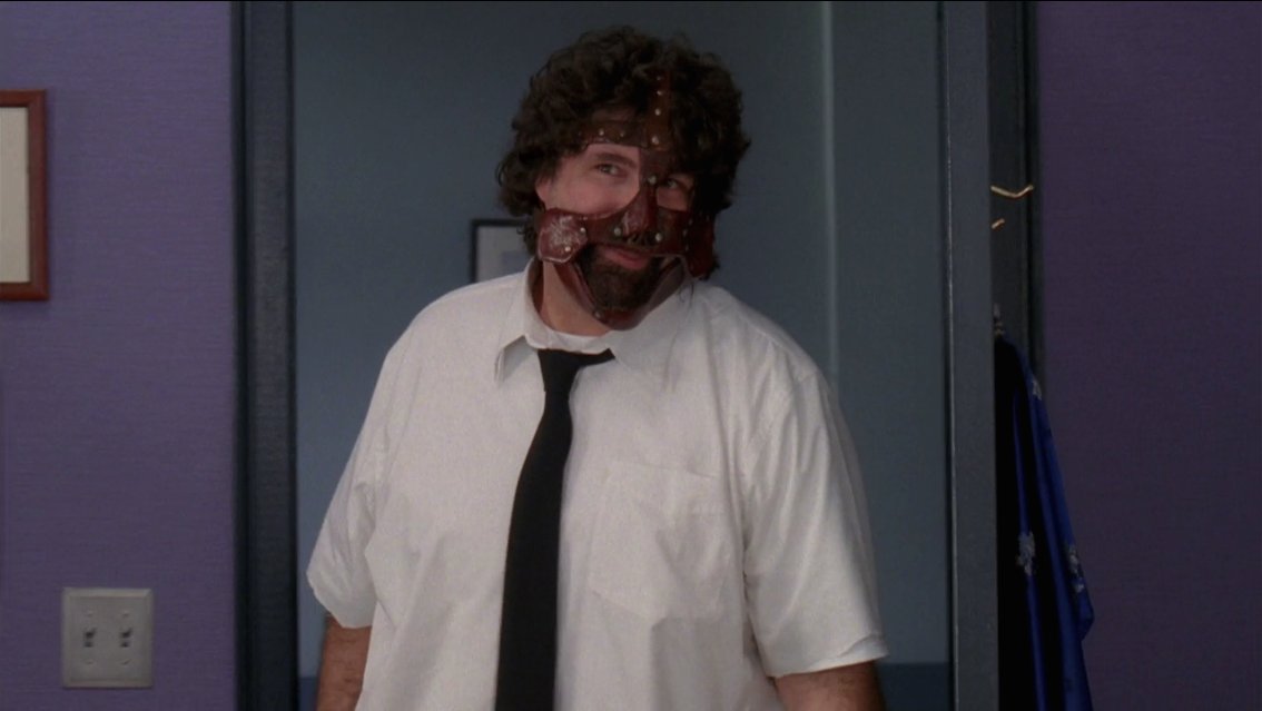 TopRopeTuesday's tweet photo. You can’t make this stuff up, we had 30 Rock on while printing tonight's invoices and who shows up? @RealMickFoley https://t.co/4zOFTp0RyP