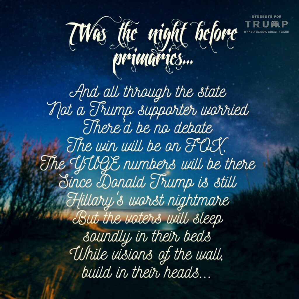 TrumpStudentsNJ's tweet photo. Sweet dreams NJ! 😴💭🏗 We have a very big day tomorrow! 😎🇺🇸 #Trump2016 #Students4Trump #NJPrimaries @realDonaldTrump https://t.co/39ALU9tWjV