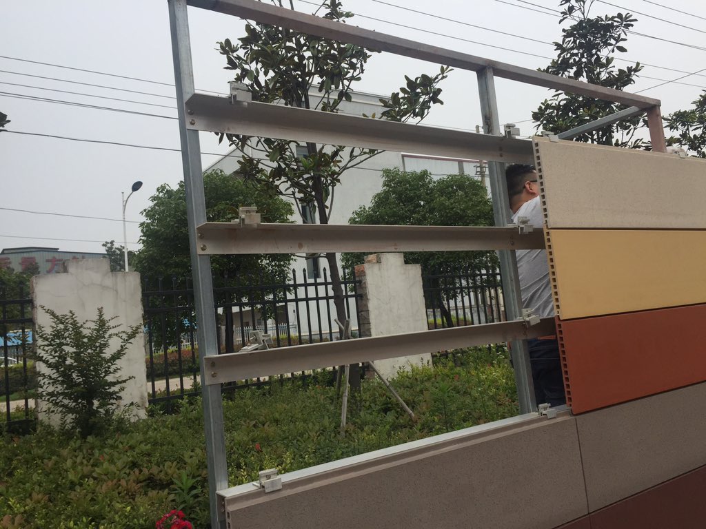 Terracotta facade panel / Mock up wall in factory