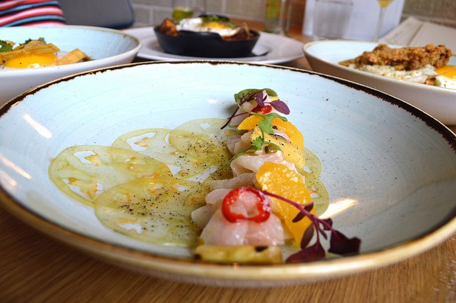 This Peruvian ceviche from #brunch <a href="/bernadineshtx/">Bernadine's</a> tastes even better than it looks: bit.ly/1Yb6KtF