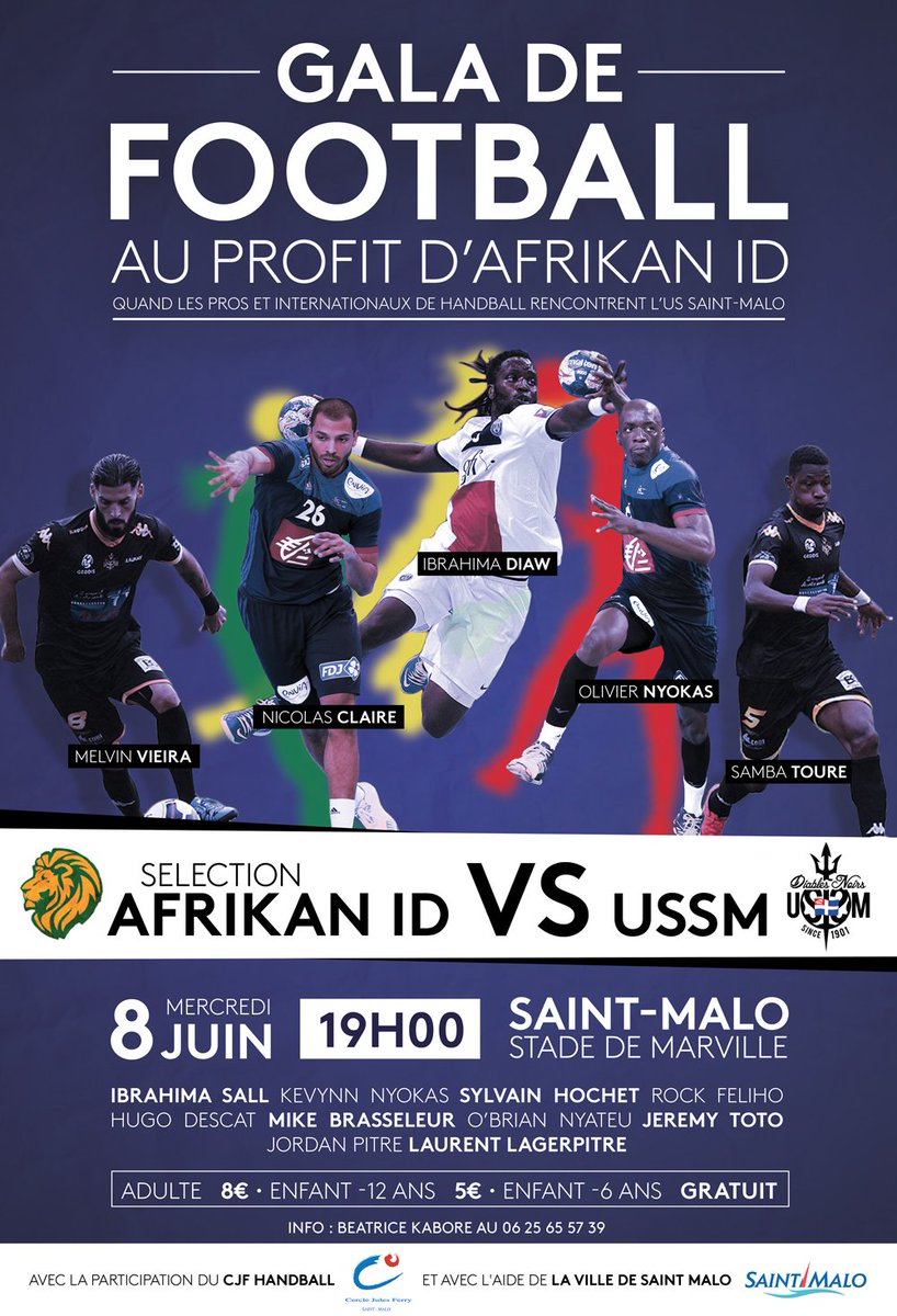 On vous attend TRES NOMBREUX et TRES SOLIDAIRES mercredi à Marville avec et l'<a href="/USSAINTMALO/">US SAINT MALO</a> et <a href="/afrikan_id/">Asso Afrikan ID</a>