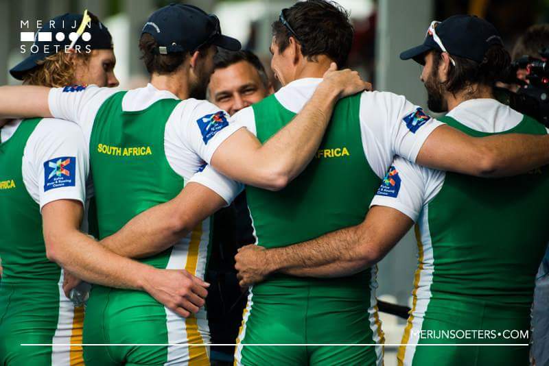 NationalSquadZA's tweet photo. The Men's 4- after their race at the Final Olympic Qualification Regatta, a few weeks ago. https://t.co/fX3hz6ufUP