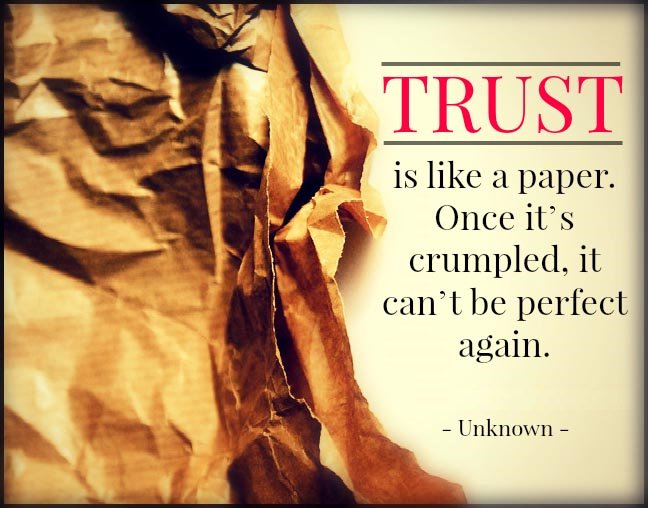 SoftwareLabels's tweet image. #Trust is like a #paper once it's crumpled it can't be #perfect again.