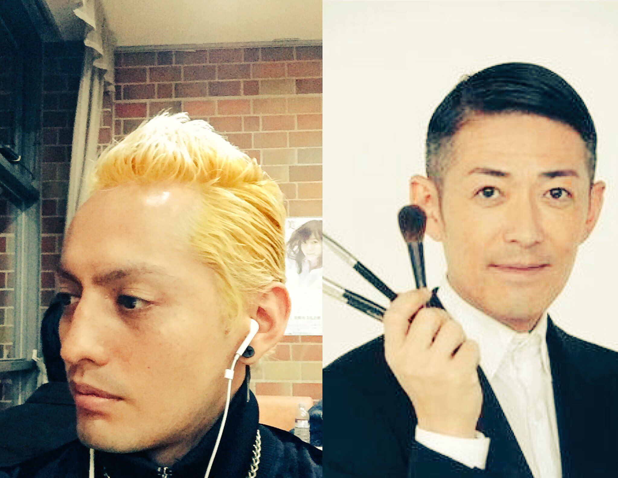 フェルナンデス直行 Naoyuki Fernandez Blue Label 左がなう 明日の早朝まで撮影した後 次の撮影現場に合流するまでの約2 3時間の内に 役作りの為右のピカ子さんの様な髪型にしなければならない 北から南へ移動 美容師の友人が協力 心から感謝