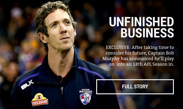 westernbulldogs's tweet photo. ⚡️⚡️⚡️ It’s official…@bobmurphy02 will play on in 2017.

Full story - https://t.co/qhozRRv7fp #bobdecides https://t.co/IZ39TyM9sv