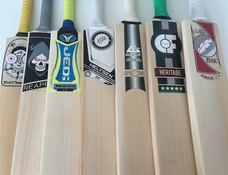 A small selection of the range of handmade bats we offer. Loads more on our website thecricketboutique.co.uk #Cricket