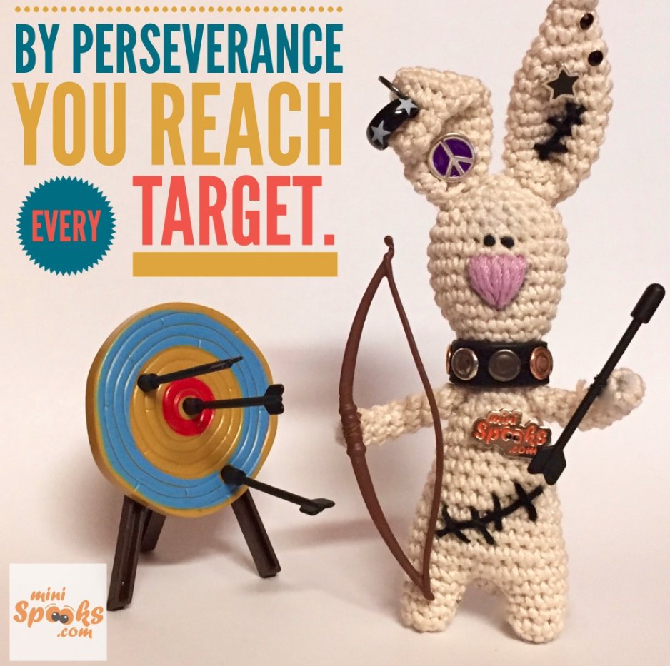 FurryFlinn's tweet photo. By perseverance you reach every target. #minispooks #crochet #amigurumi #rabbit #perseverance #reach #target #quote https://t.co/nPYK3KAalM