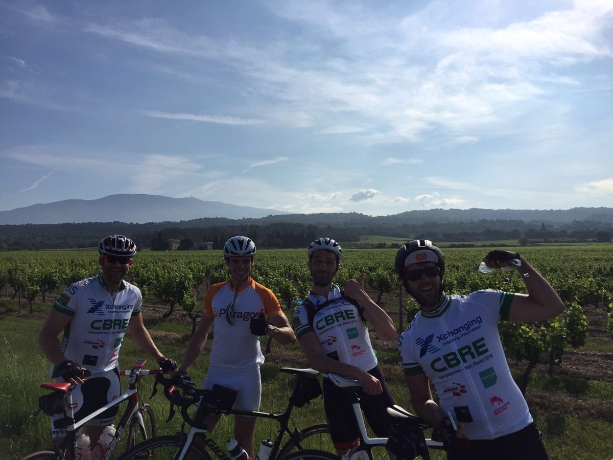 intparagon's tweet photo. Day 3: Mont Ventoux in the distance, today we'll get to it's peak! #Ride2Remo @CBRE_EMEA @InterserveNews https://t.co/4nhvCPAVkx