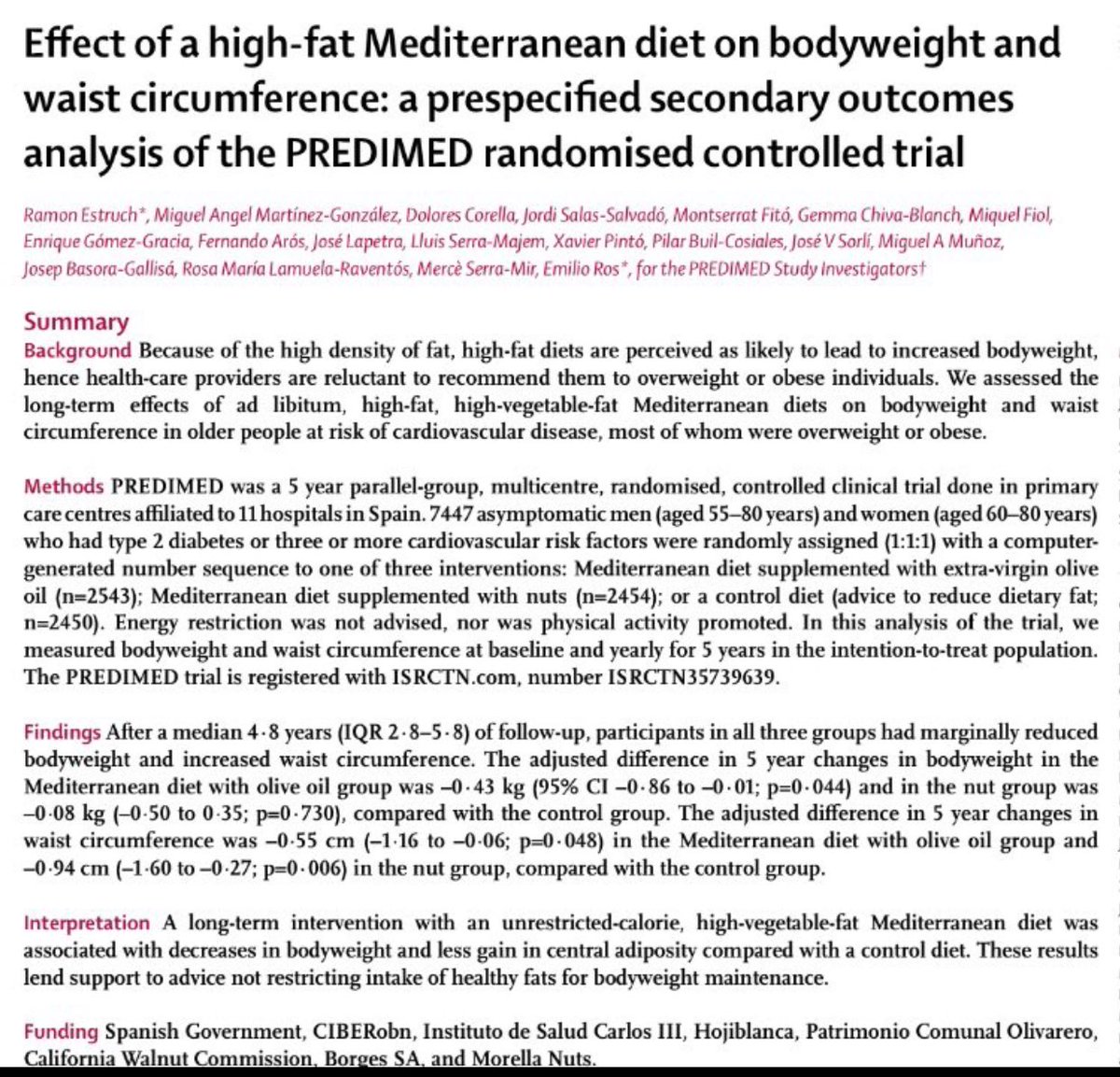 mahirozmen's tweet photo. Kilonuzu korurken sağlıklı yağları azaltmanıza gerek yok! #lancet #Predimed #obsity #mediterraneandiet https://t.co/Qw4aUYXSnd