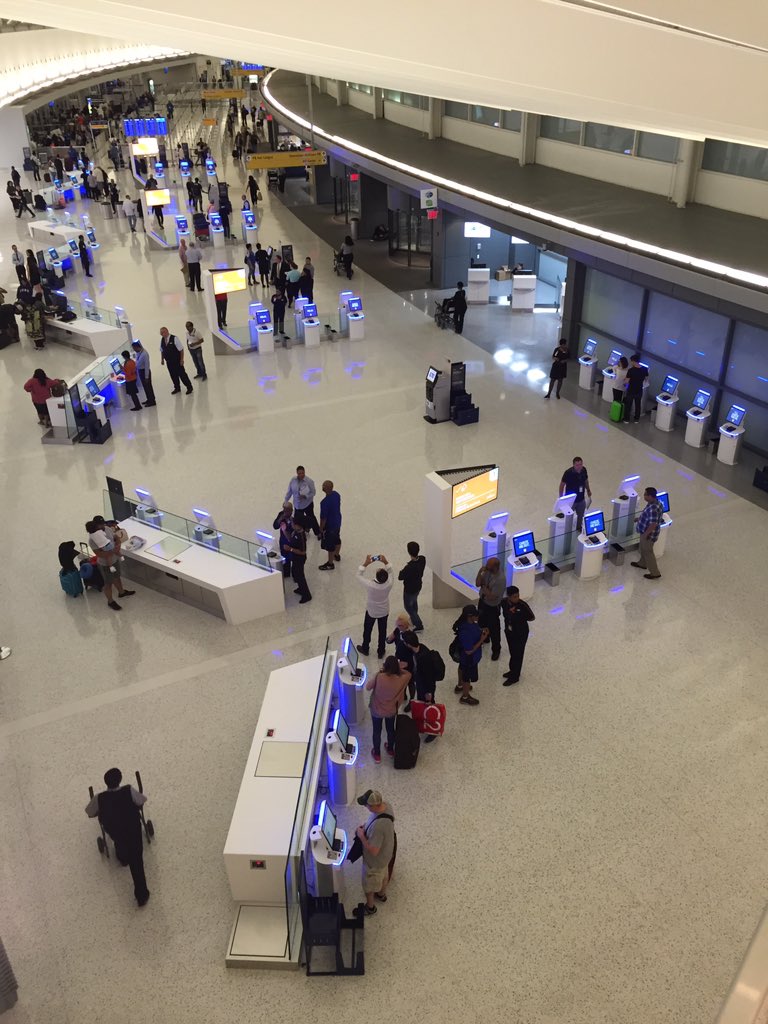 We are thrilled to unveil our new check-in experience at <a href="/JetBlue/">JetBlue</a> #JFK today. It's queue-less for most customers!